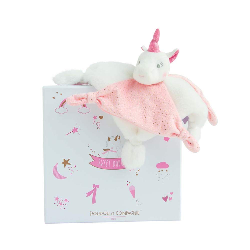 Schmusetuch rosa Einhorn Doudou et Compagnie DC3277 Ultra weiches Kuscheltuch fur Baby