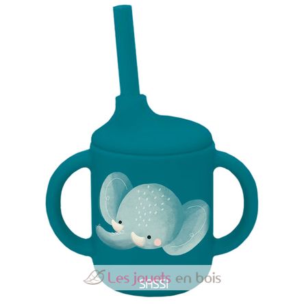 Silikon-Becher mit Trinkhalm Chewy der Elefant SJ-SI0771 Sassi Junior 1