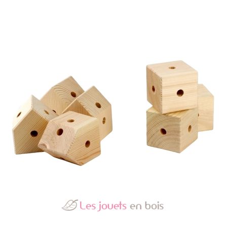 Holzklötzen für Trigonos-Bauspiele TR-KIT-10-CUBES Trigonos 1